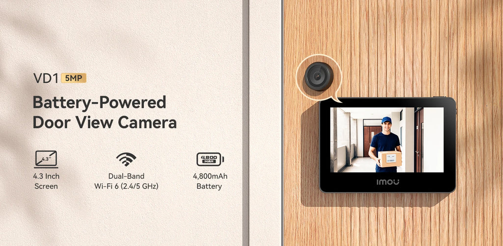 IMOU Smart Cat Eye 4.3'' Color Monitor, 5MP Wireless Video Camera,  2.4/5GHz Wi-Fi Intercom Doorbell