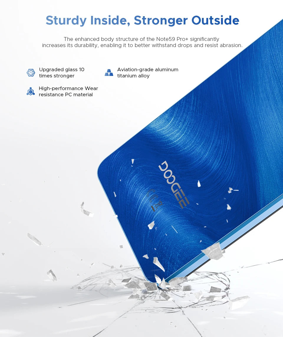 DOOGEE Note59 Pro+ 5G Smartphone Android 15 Global Version 6250mAh Battery 6.75'' 120Hz Display 12GB 512GB Mobile Phone NFC