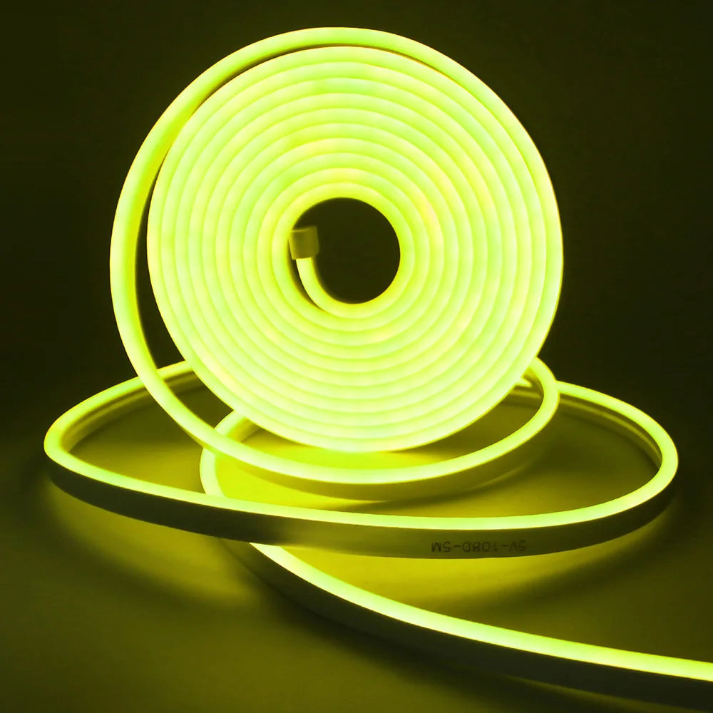 5V USB RGB LED Neon Strip Light 24key Remote Control Adhesive Tape 3535 108LED/m 6x12mm Waterproof Flexible Lamp Home Decoration