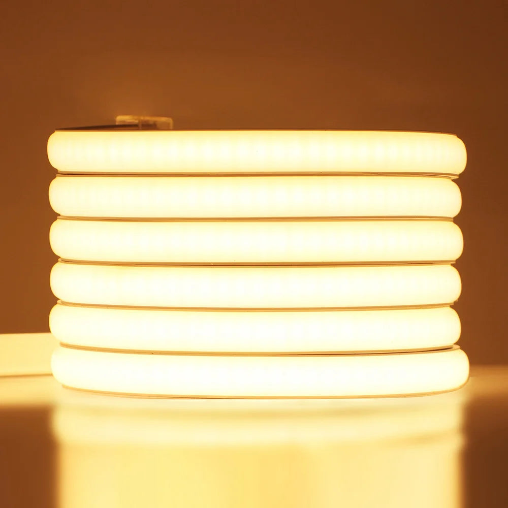 220V COB LED Neon Strip Light Wall Touch Wifi Bluetooth 23key Remote Control Power Kit Dimmable 288 LEDs Flexible Silicone Lamp