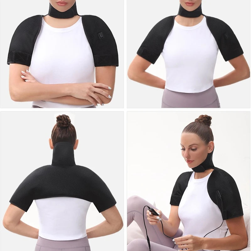 Heated Shoulder and Back Massager - Deep Tissue Muscle Relief Device Back Massage Instrument Tidesmit