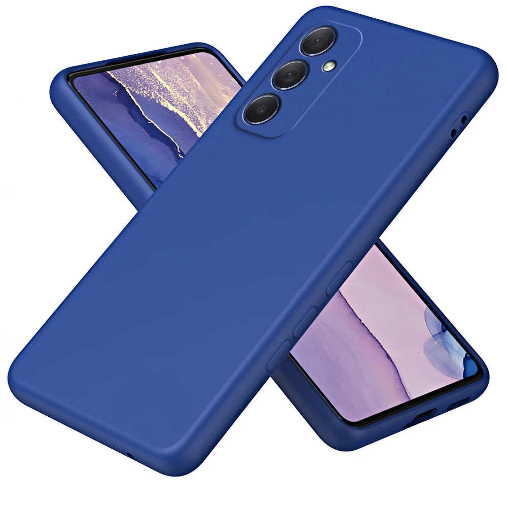 Samsung Galaxy A55 Silicone Case - Slim Shock-Absorbing Cover Dark Blue Tidesmit