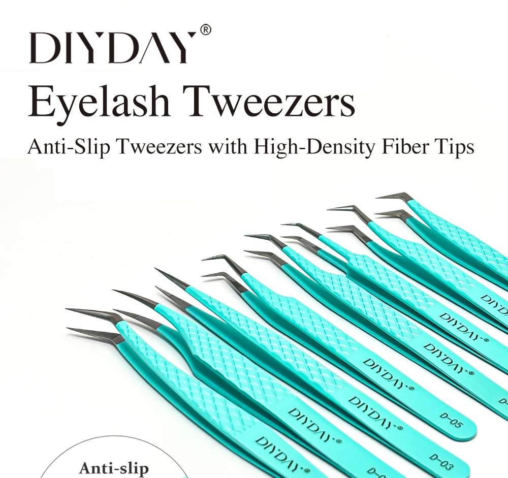 Eyelash Extension Tweezers D-01 | Precision Fiber Tip for Salon Results False Eyelashes Tidesmit