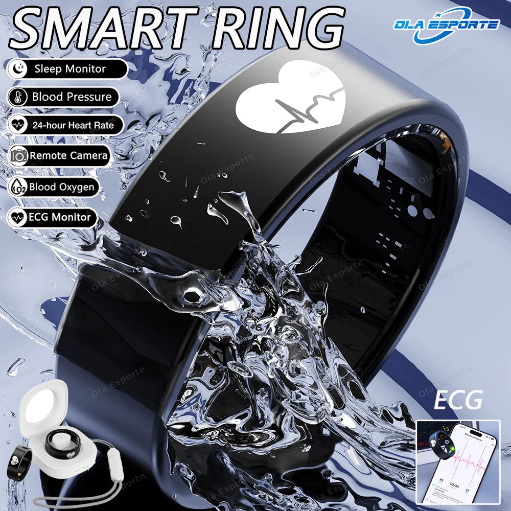 2026 New ECG Detection Smart Ring Blood Pressure,Heart Rate Ring,Body Temperature Monitor Waterproof GPS Tracking Men Women ring Tidesmit