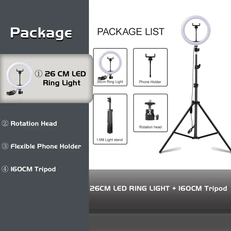 10 Inch LED Ring Light with Tripod for Professional Video Streaming Tidesmit