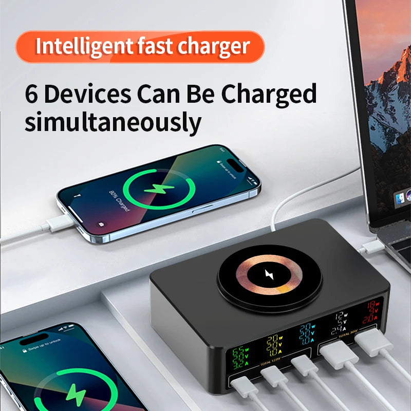 220W GaN USB-C Fast Charger Station for Multi-Device Charging Tidesmit
