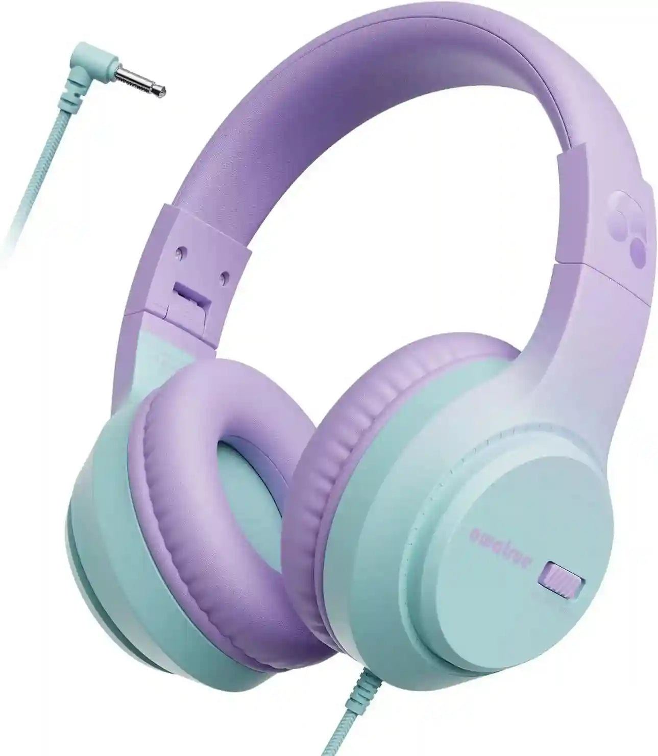 Kids Wired Over-Ear Headphones with Safe Volume Limiting by Tidesmit PurpleGreen Tidesmit