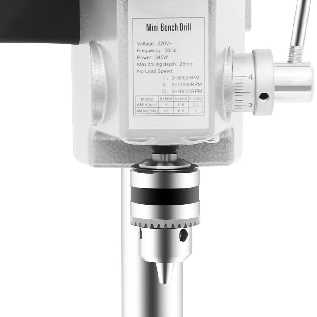 340W Mini Bench Drill Press, 3-level Adjustable Speed Corded Mini Table Drill, High-precision Portable Bench Drill Machine