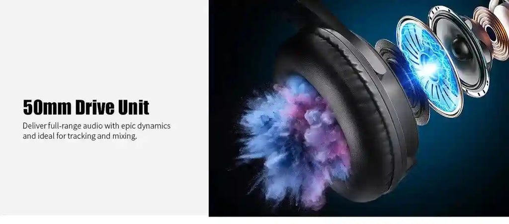 Studio Monitor Headphones Wired Over-Ear with Dual Input Jacks Tidesmit