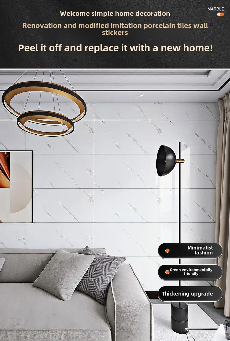 Self adhesive imitation ceramic tile imitation marble sanitary kitchen wall decoration waterproof and moisture-proof stickers