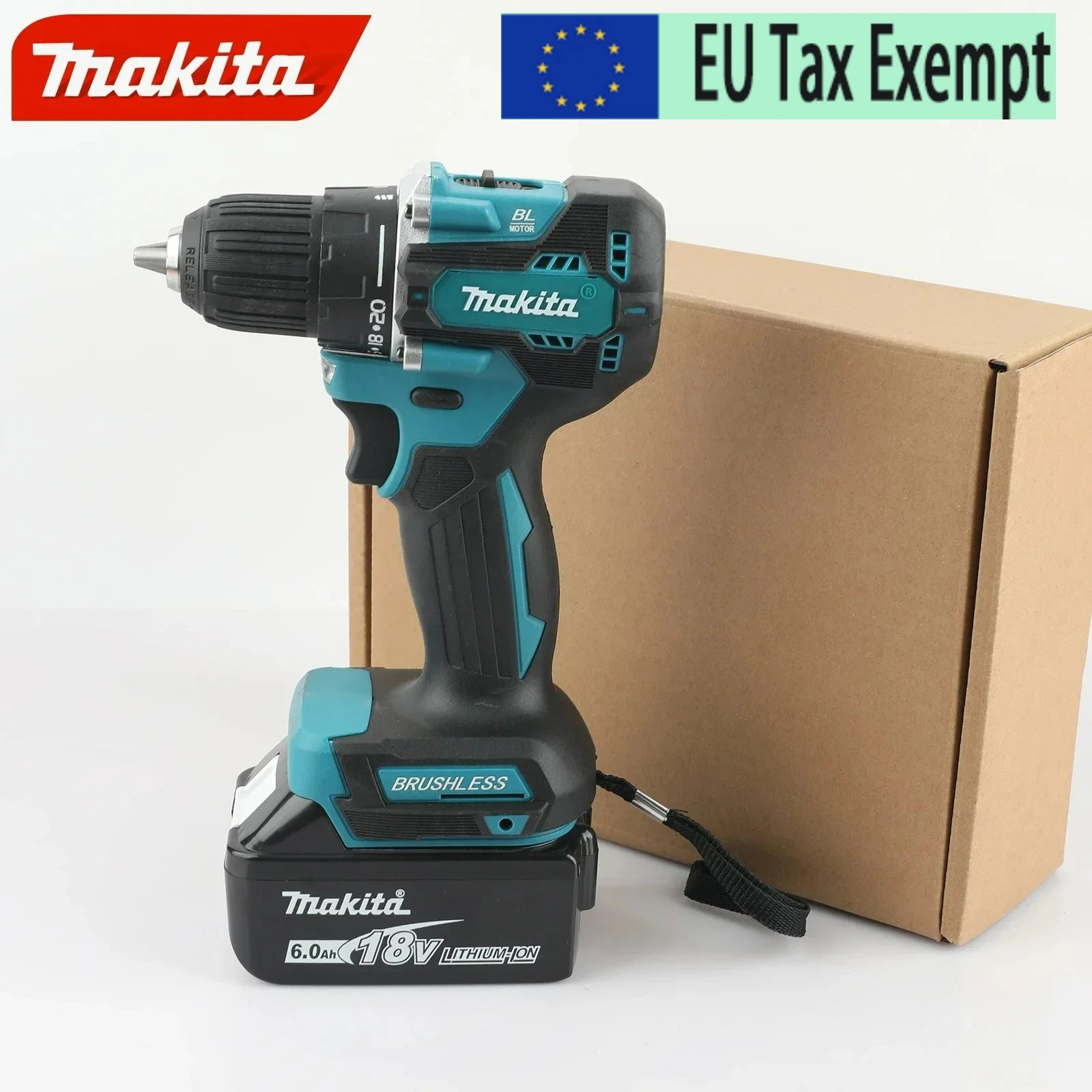 Makita 18V Battery DDF487 Brushless Electric Drill, Suitable for Five-rope Impact Drill of Decoration Team Uses Suitable