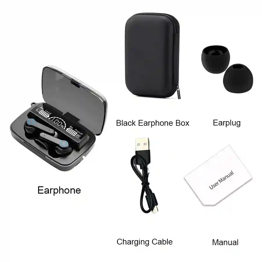 Wireless Bluetooth Gaming Earbuds with Active Noise Cancellation - Black C Tidesmit