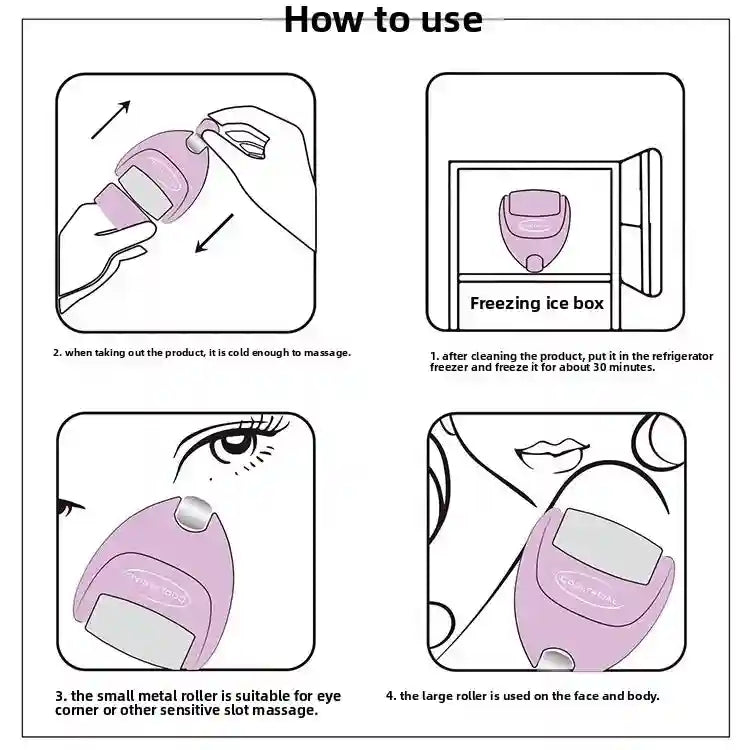 Ice Roller for Face and Eyes - Portable Heart Shaped Tool - Goose Yellow Eye Massage Instrument Tidesmit
