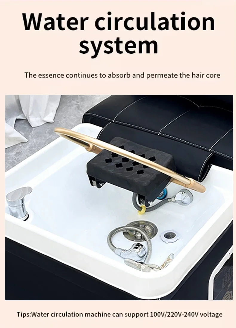 Thai Shampoo Bed With Head Spa Water Therapy System - Professional Grade Massage Chairs Tidesmit