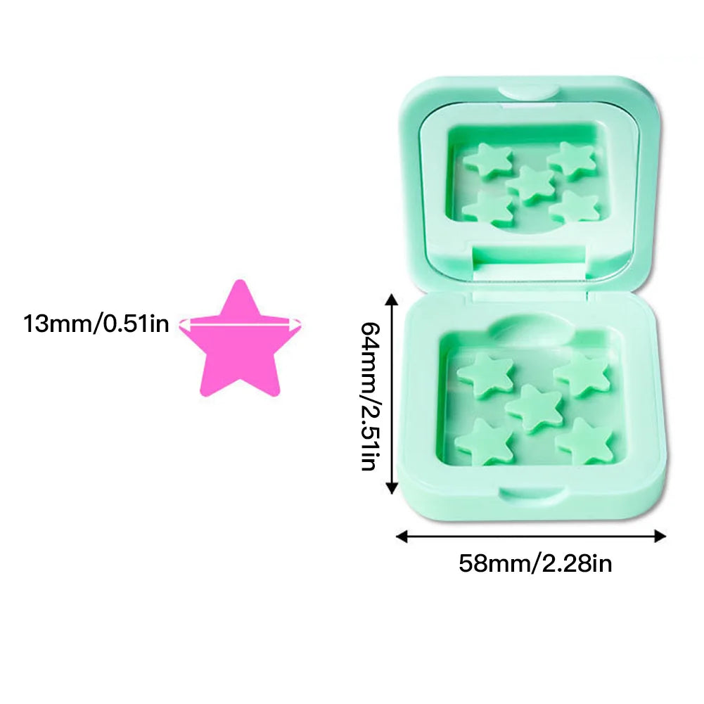 Star Design Pimple Patch with Colorful Makeup Mirror Hydrogel Blemish Concealer Acne Spot Treatment Beauty Health Kit