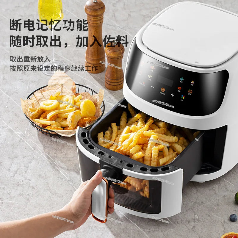 Visual 5-liter Large Capacity Air Fryer Multi-functional Household Touchscreen Color Display Electric Fryer