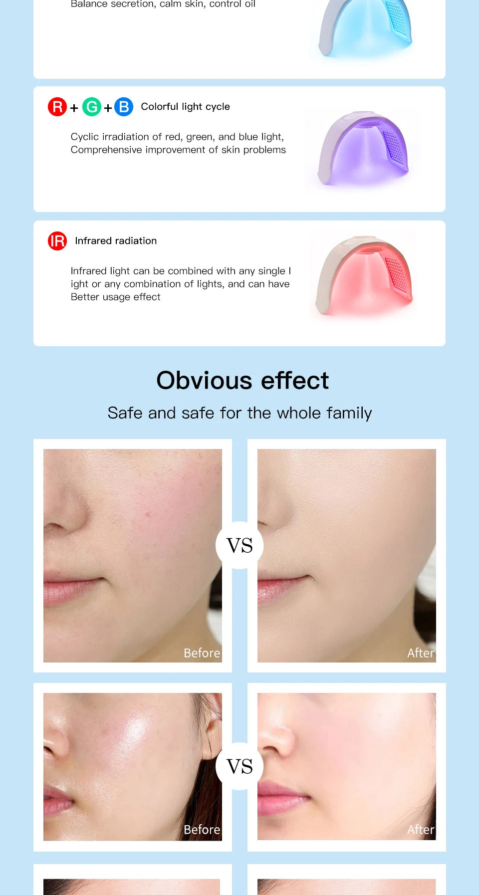 Newly 7-Color Phototherapy Lamp PDT LED Photon Machine Nano Spray Skin Moisturizing Face Steam Engine Face SPA Red Blue Light