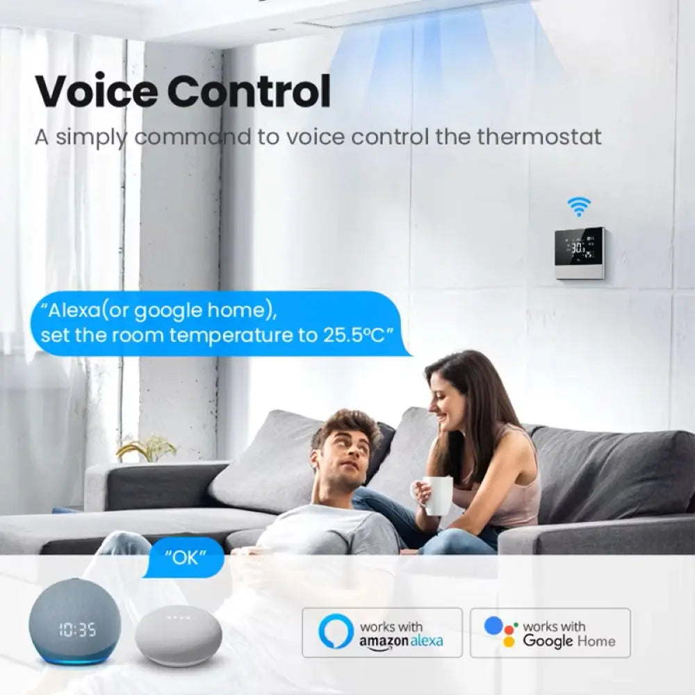 Tuya WiFi Smart Central Air Conditioning Thermostat Switch Smart Life App Remote Voice Control Compatible with Alexa Google Home