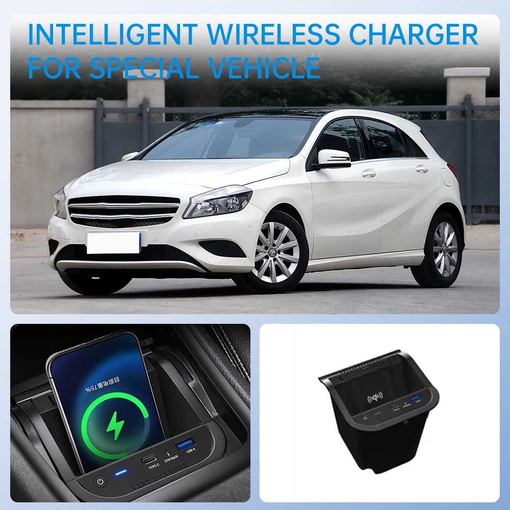 Wireless Charger for Mercedes-Benz A-Class, CLA, GLA - 15W Qi Certified Tidesmit