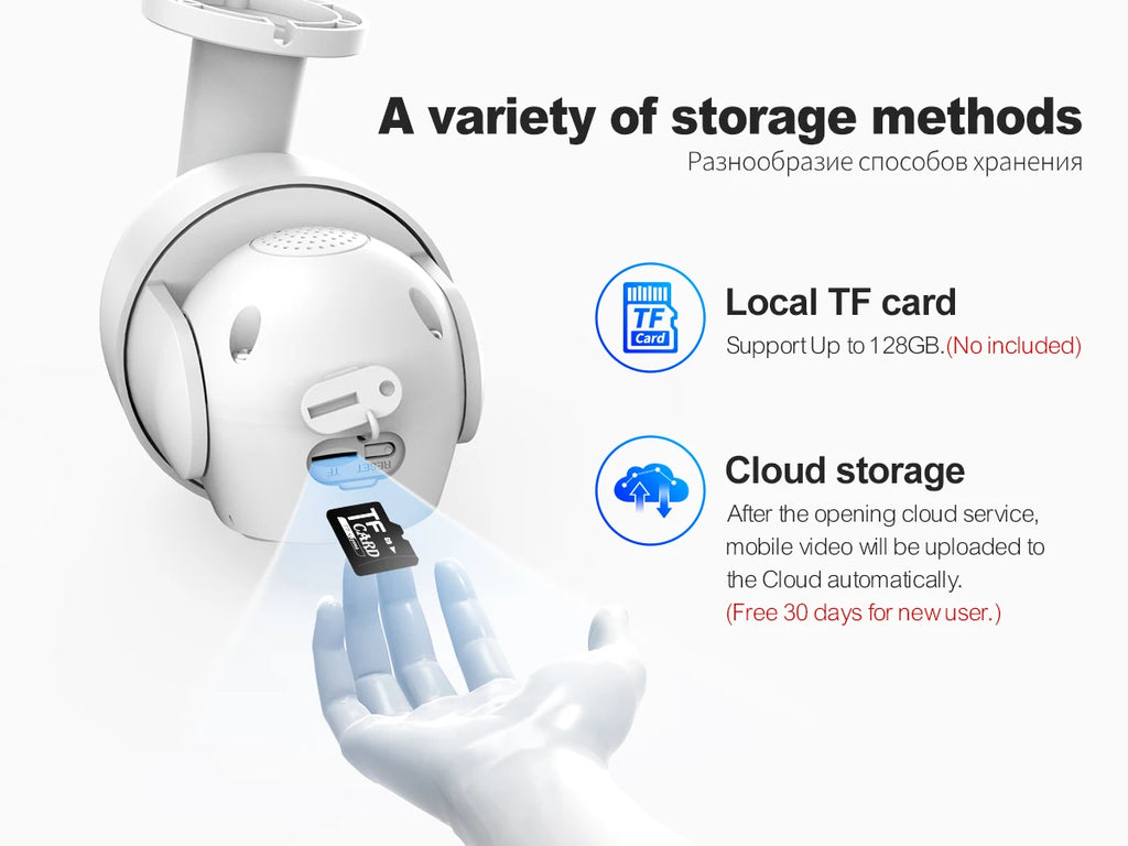 Techage 8MP POE IP Camera Dual Lens HD CCTV Video Smart AI Outdoor Audio Auto Tracking PTZ  Camera Surveillance Security System