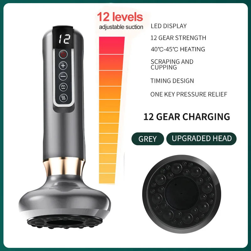 Electric Cupping Massager with Infrared Heat for Targeted Muscle Recovery Relaxation Treatment A12-grey China Mainland