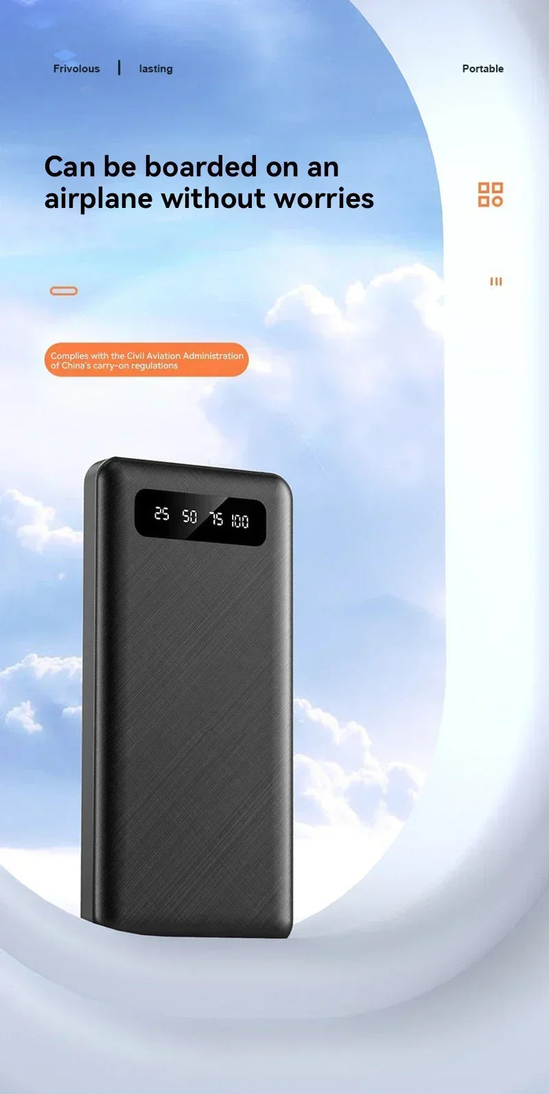 Tidesmit 200000mAh Portable Power Bank - 120W Fast Charging PD Battery Tidesmit