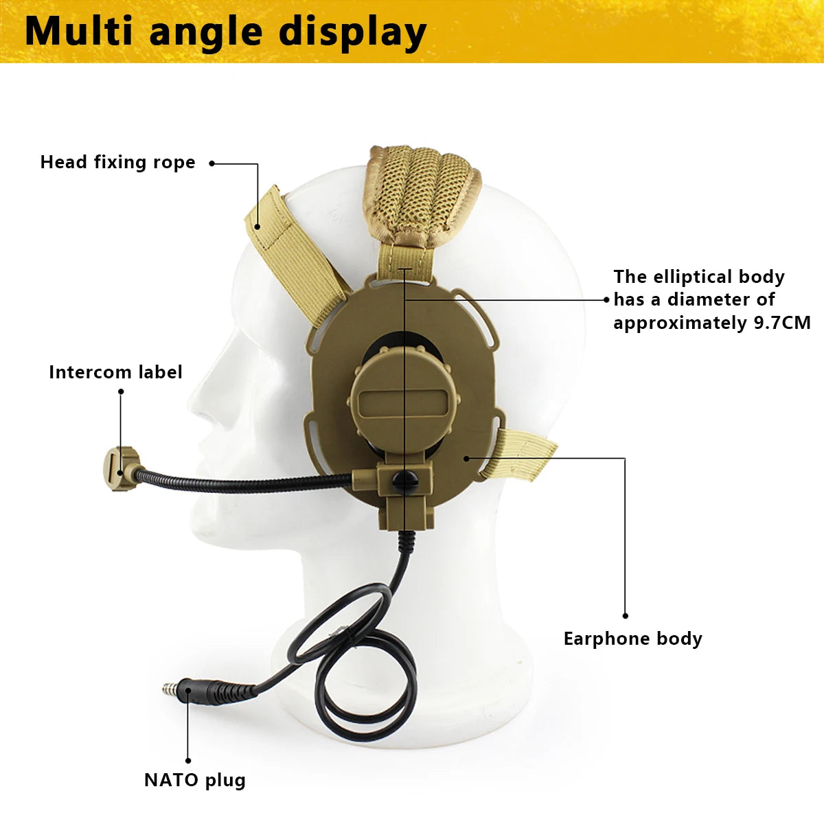 Tactical Shooting Headset with U94 PTT for Baofeng Radio - Tidesmit Tidesmit