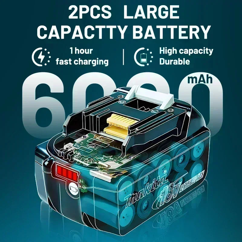 Genuine 6AH Makita BL1860 6ah Battery Power Tools Li-ion Replacement LXT BL1850 BL1840 for 18V Screwdriver with BMS 18v Battery