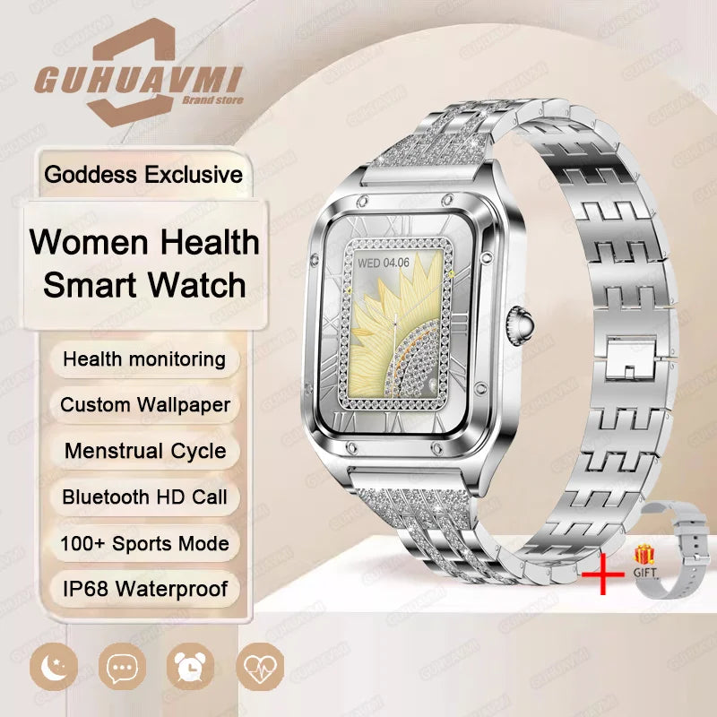 2026Ultra Thin Fashion Smart Watch For Women Screen Always Display Time Sports Bracelet Bluetooth Call 1.59" AMOLED Woman Watch