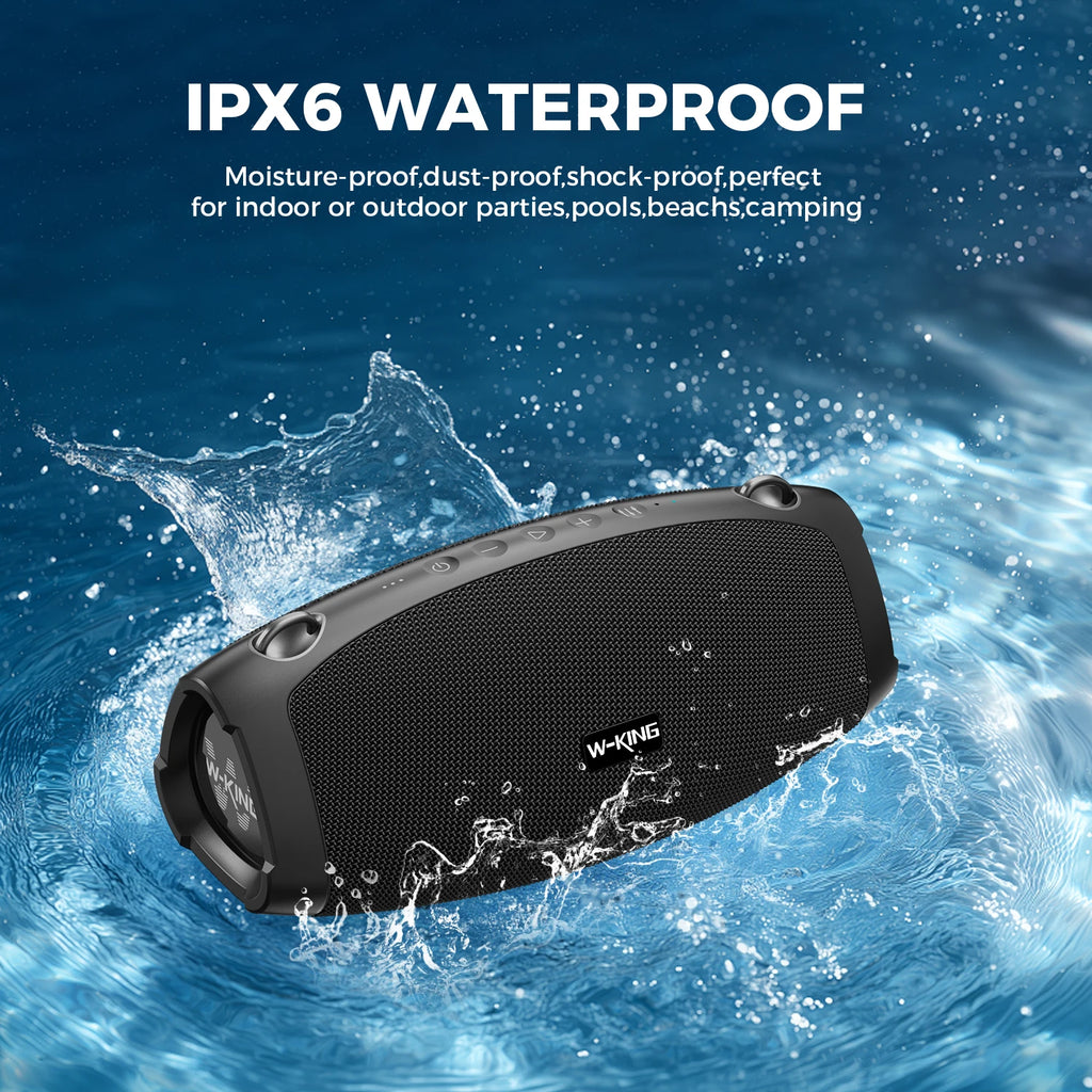 W-KING X10MIC Portable Loud Bluetooth Speakers (120W PEAK)70W with Wireless Microphone,  Waterproof Outdoor Wireless Bluetooth
