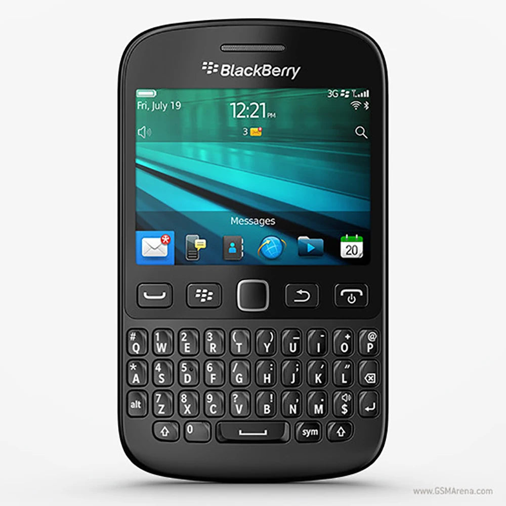 BlackBerry 9720 Samoa unlocked smartphone with black body and front QWERTY keyboard