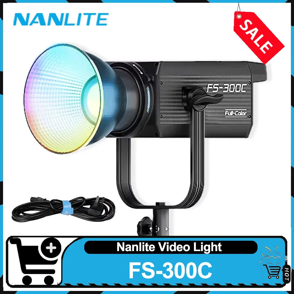 Nanlite FS-300C RGB LED Video Light 300W - Full Color Studio Lighting Tidesmit