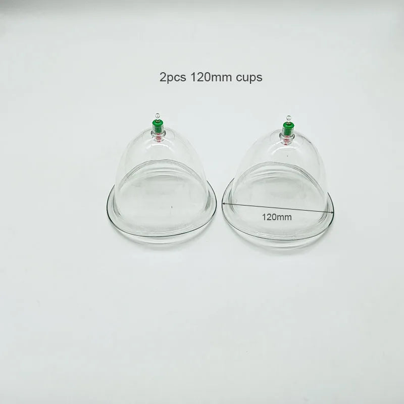 Vacuum Cupping Therapy Set for Breast and Buttock Lifting - 137mm Fascia Gun 2pcs 120mm cups Tidesmit