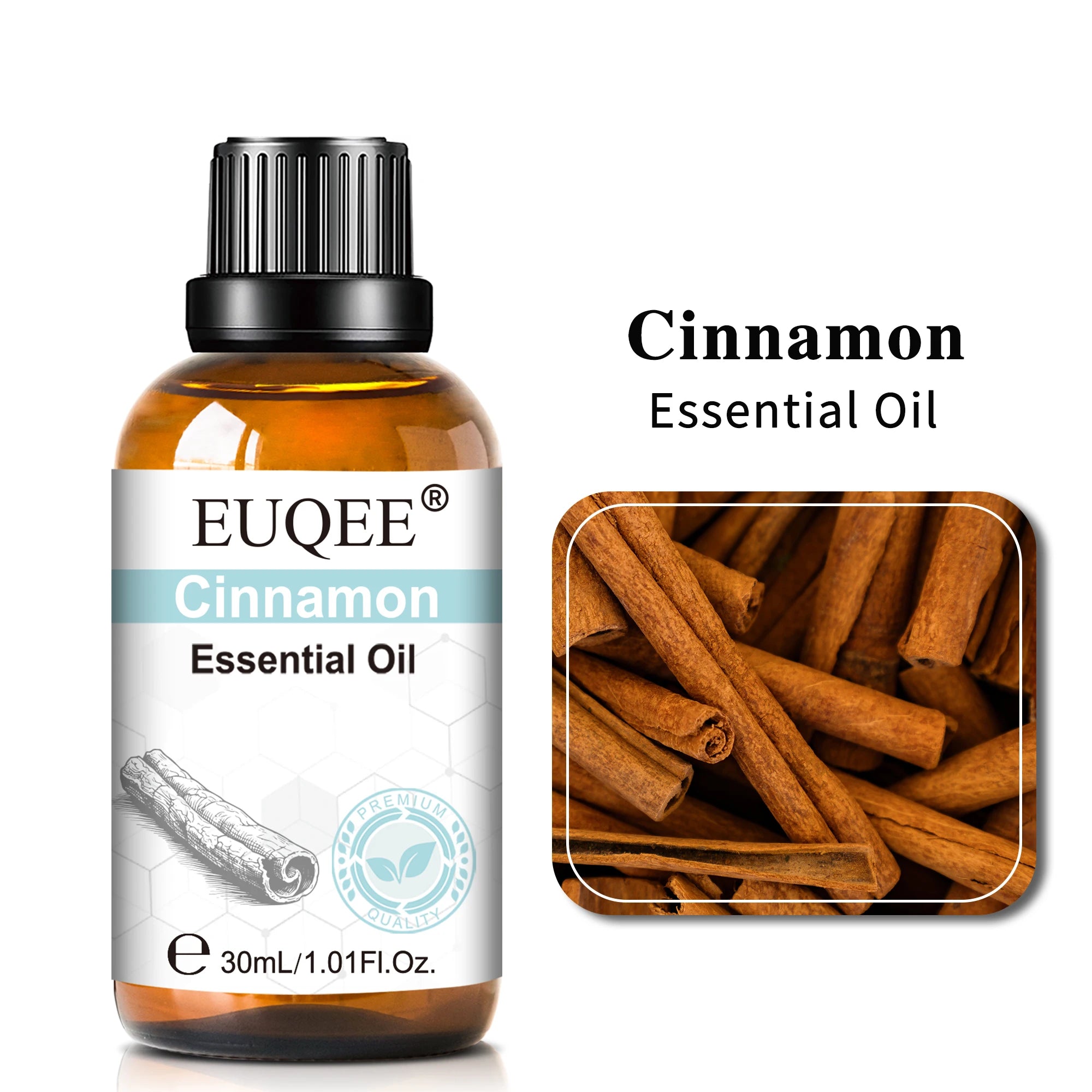 EUQEE 30ml Lavender Aromatherapy Essential Oil Sandalwood Eucalyptus Peppermint Citronella Vanilla Cinnamon Reed Diffuser Oils