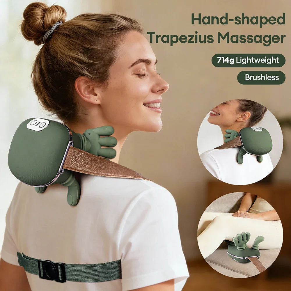 Rechargeable Neck and Shoulder Massager with Heat Therapy - Tidesmit Body Shaping Massage Equipment Tidesmit