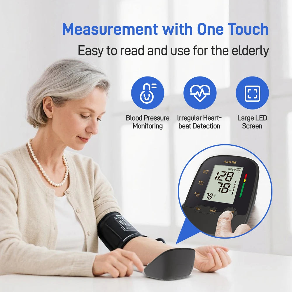 Aicare Digital Blood Pressure Monitor Medical Upper Arm Sphygmomanometer Automatic Tensiometer‌ Blood Pressure Meter 2 Users
