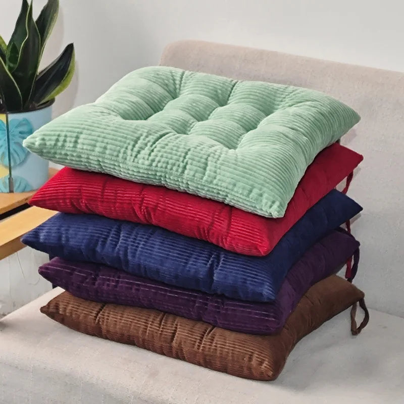 Corduroy Strap Cushion Solid Color Office Chair Cushion Soft and Comfortable Butt Cushion Living Room Sofa Floor Cushion