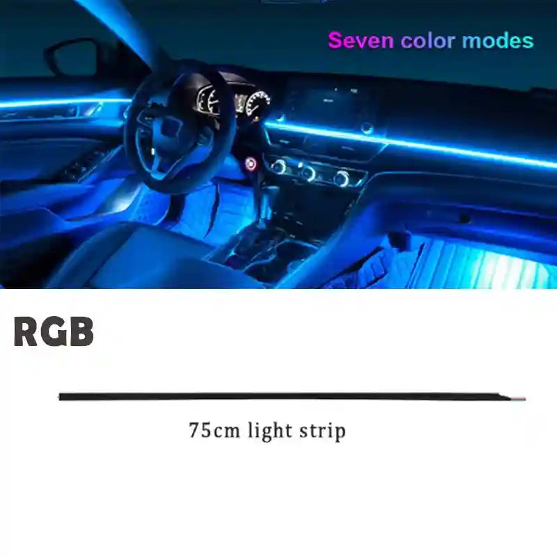 RGB Car Atmosphere Lamp LED Interior Strip Light Kit - Tidesmit 75CM light Strip RGB not rainbow Tidesmit