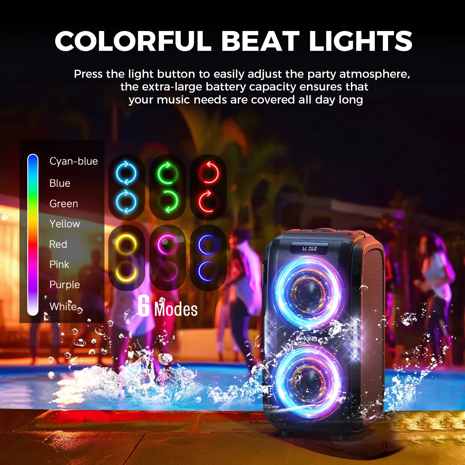W-KING 250W PEAK Large Bluetooth Speaker Loudest/Massive 120dB/12 Custom Bass, V5.3 Big Party Boombox Portable Speaker Wireless
