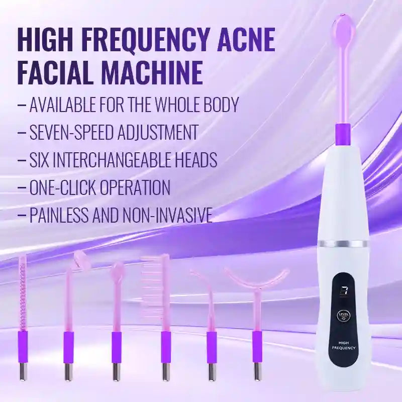 High Frequency Wand 6-in-1 Facial Device - Professional Skin Care Eye Massage Instrument Tidesmit
