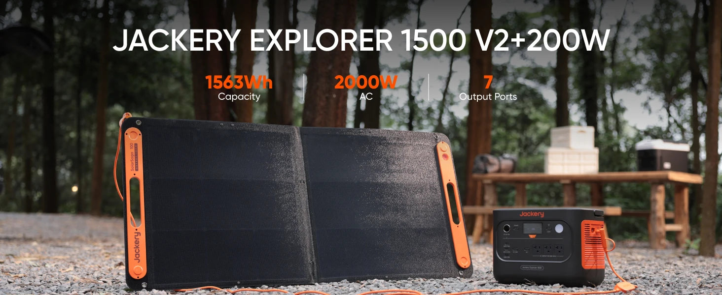 Jackery Explorer 1500 v2 with Low-temp Protection Bag , 1534Wh LiFePO4 Solar Generator, 2000W Power Station for Winter Camping