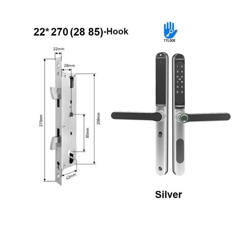 TTLock App Smart Aluminum Door Lock Waterproof Fingerprint Digital Password RFID Card Remote Electronic Sliding Glass Door Lock