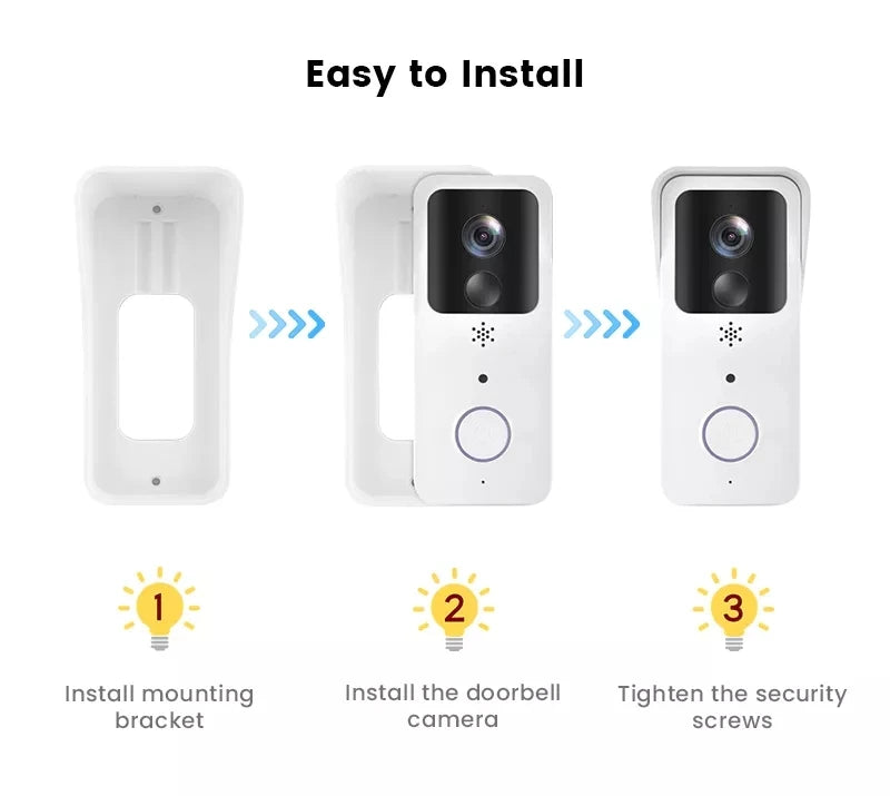 1080P HD WiFi Doorbell Camera with Night Vision PIR Motion Detection 5G 2.4G Intercom Doorbell for Tuya Smart Home Ring