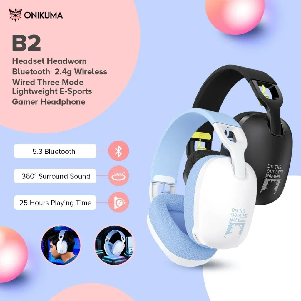 Wireless Gaming Headset 2.4GHz USB Mic B2 Series by Tidesmit Tidesmit