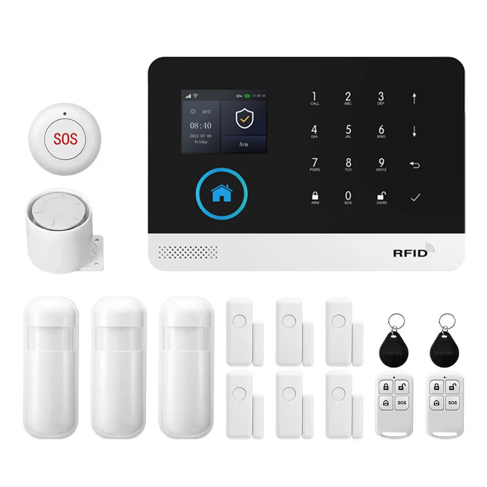 4G WiFi Home Alarm System with Motion Sensors - Smart Security Kit 4G WiFi Kit D EU Plug Tidesmit