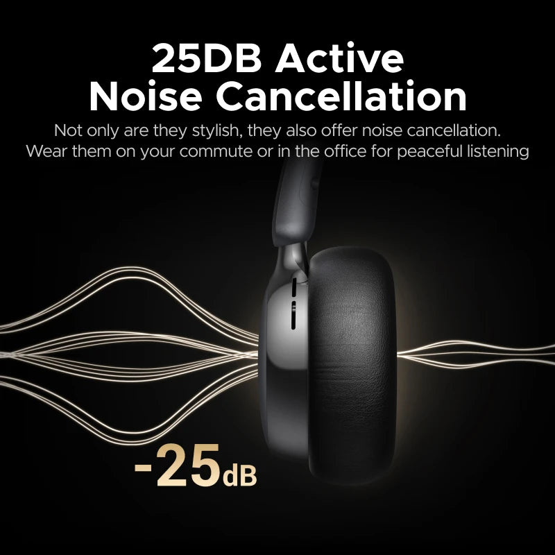 Wireless Headphones with Active Noise Cancellation | Cloud Foam Comfort Tidesmit