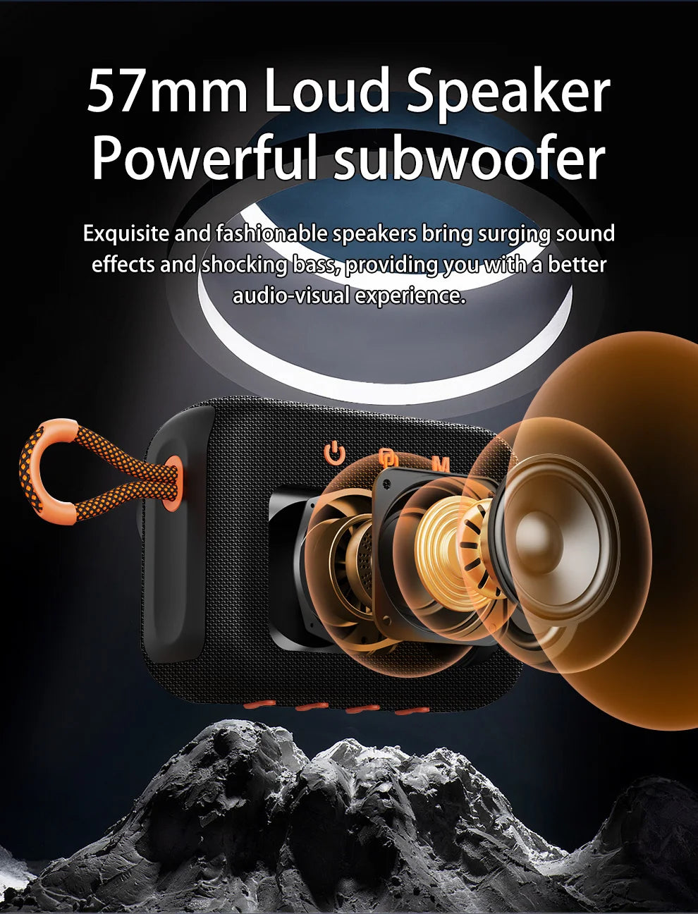 ZEALOT-S75 10W Portable Subwoofer Wireless Shower Speaker, Hifi Sound Quality, Dual Pairing, 3000mAh Battery, 16 Hours Playtime