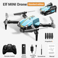 Mini Camera Drone with HD Optics - Foldable Beginner Quadcopter Blue Standard Tidesmit