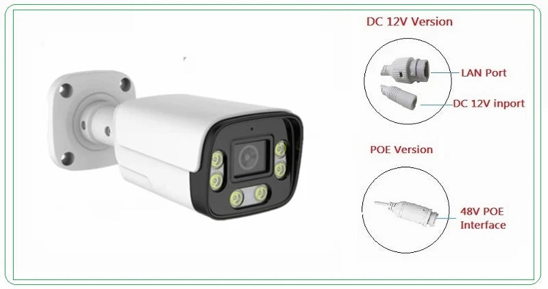 8MP Outdoor Security POE Camera AI 98ft NightColor IP Camera with Face/Human Detection H.265+ Video Surveillance Two-way Audio