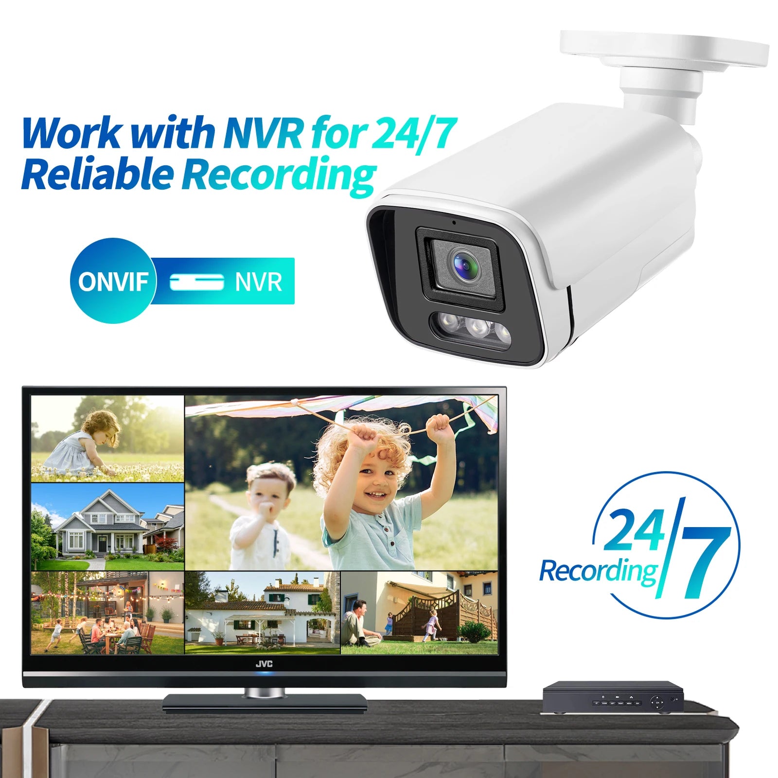 Gadinan Metal Outdoor POE Audio IP Camera Color Night Vision P2P AI Humanoid Alert CCTV Home Security Video Monitoring Linklemo